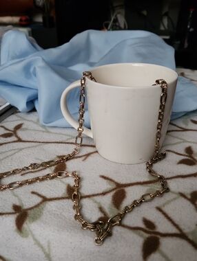 Dear Fawns Jewelry Gold-tone Vintage Brass Based Long Link Chain Necklace High Q